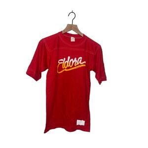 Vintage Eldora Shirt Ski Resort Moutain Red Graphic Tee 1980s 80s VTG 1982 Small